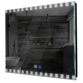 Specchio LED Quadrato | Pulsanti touch | Funzione anti-appannamento | Luce bianca fredda - Reyze Serie Edge Modello 6